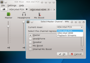 Konfigurasi Master Cannel HDA Intel PCH pada kmix